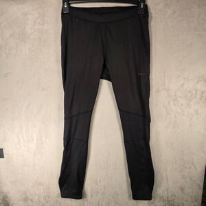 HIND Mens Thermal Running Tights Black Windproof Paneled Cold Weather Pants S